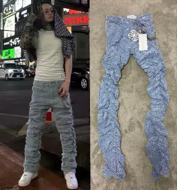 [ 미사용 새상품 ] GUAPI 슈퍼 턱 블루 데님 30