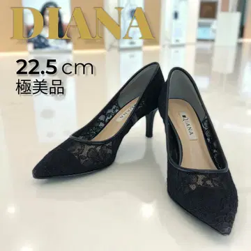 [컨디션 최상] DIANA 다이애나 펌프스 블랙 레이스 22.5cm