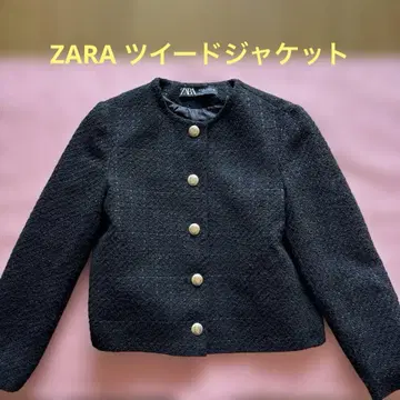 ZARA 트위드 골드 버튼 자켓