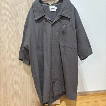 MOPS 오픈 카라 셔츠 그레이 L 사이즈