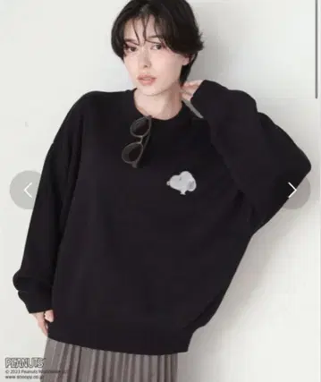 새상품 스누피 자카드 니트 오버사이즈 니트 블랙