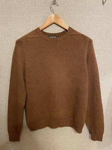LANDS' END 코튼 니트 브라운 드리프터 스웨터