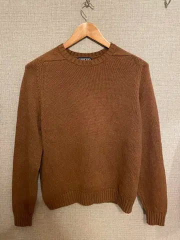 LANDS' END 코튼 니트 브라운 드리프터 스웨터