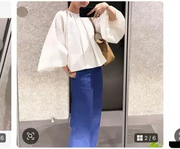새상품급 포포개더 블라우스 화이트