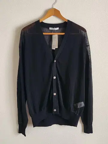 미사용 저널 스탠다드 가디건 린넨 혼방 코튼 폴리 블랙