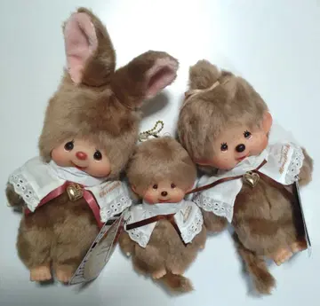 스위트 브라운 몽치치 침탄 봉제 인형 키체인 3체 세트