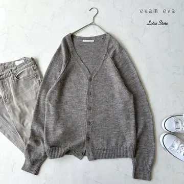 evam eva 에붐에바 울 혼방 가디건 믹스 편직 루즈핏