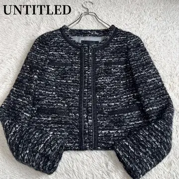 [ 새상품급 ] 언타이틀 노카라 자켓 트위드 라메 믹스 M 사이즈 상당