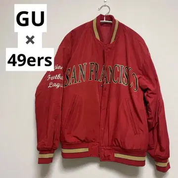 GU NFL 49ERS SANFRANCISCO 충전솜 바시티 자켓 남성용