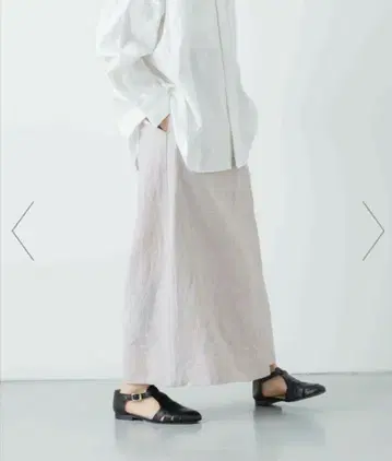 카구레 린넨 라미 랩스커트 핑크