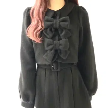 버블스 울 리본 셋업 블랙