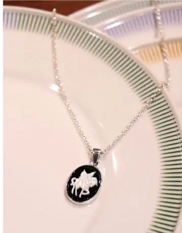 Pegasus cameo necklace