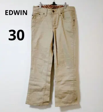 [레어 컬러] EDWIN 데님 베이지색 데님 사이즈 30 플레어