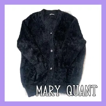 마리콴트 MARY QUANT 장모 두꺼운 원단 가디건 M 사이즈 블랙