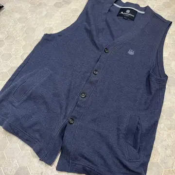 아쿠아 스큐텀 Aquascutum 베스트 상의 자수 네이비 남성용