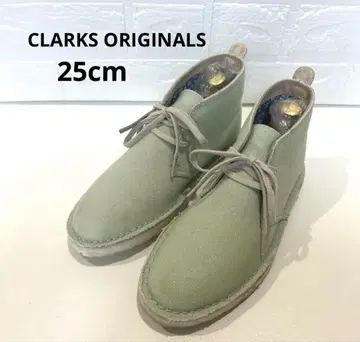 CLARKS ORIGINALS 연한 녹색 캔버스 레이스업 부츠 25cm