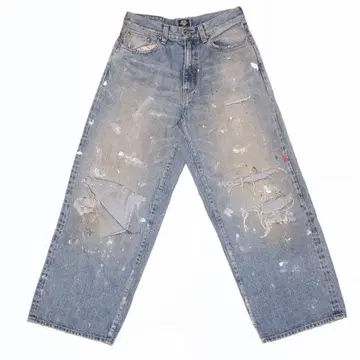TSY RIPPED WIDE STRAIGHT DENIM INDIGO