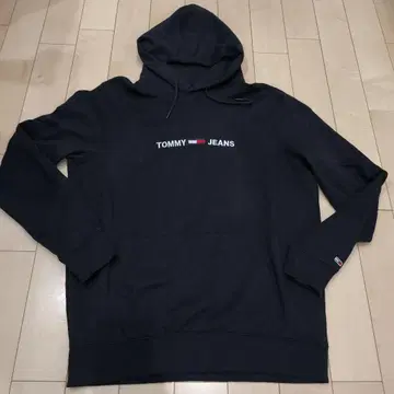 TOMMY JEANS 블랙 후드티 XL