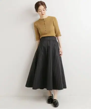 IENA 스트라이프 개더 스커트 38 iena