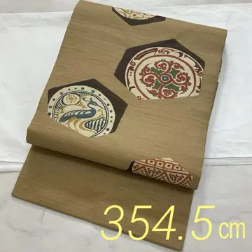 kimonoarisa 미사용품 9촌 나고야 오비 순수 실크 354.5cm