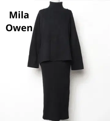 Mila Owen 레이어드 니트 원피스 블랙 셋업