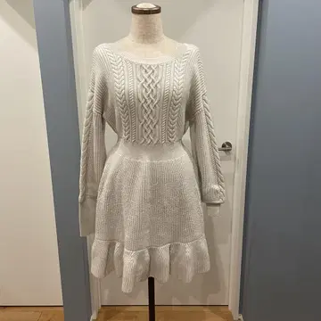 moussy 케이블 짜임 니트 원피스
