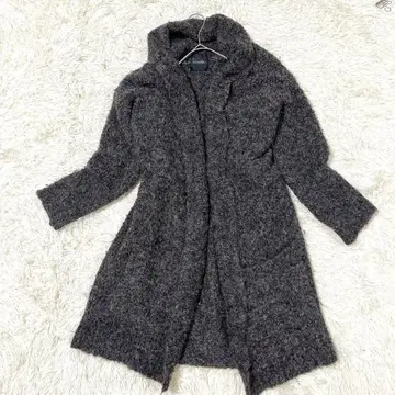 로쏘 알파카 울 롱 가디건 코트 성숙 캐주얼 F