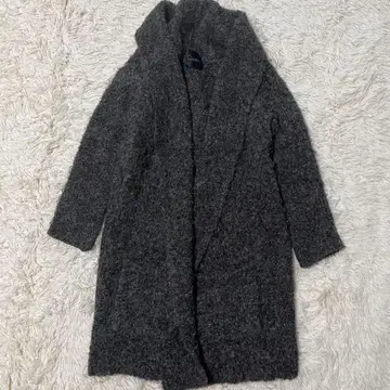 로쏘 알파카 울 롱 가디건 코트 성숙 캐주얼 F