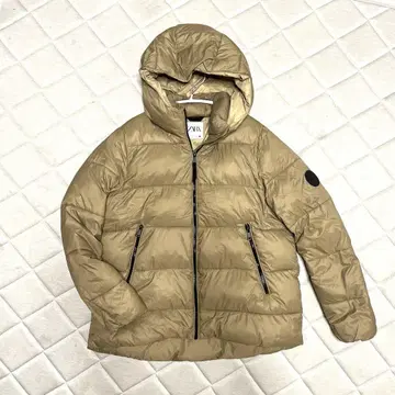 ZARA 베이지 다운 자켓 후드 부착