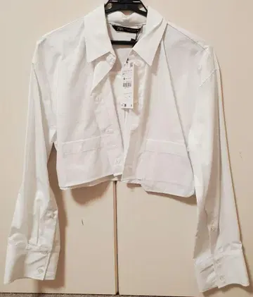 ZARA 화이트 크롭 셔츠 XS