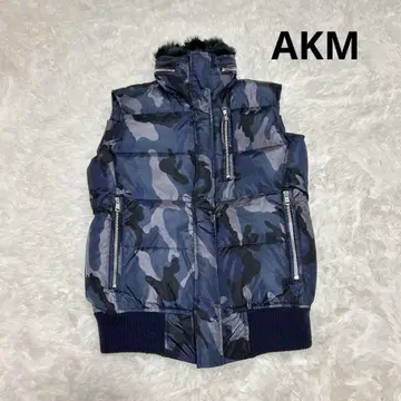 AKM LIMONTA 카모 플라이트 다운 베스트 S