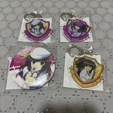 엔젤비트 제비뽑기당 아크릴 키링 캔뱃지 4종 세트 히사코 유리