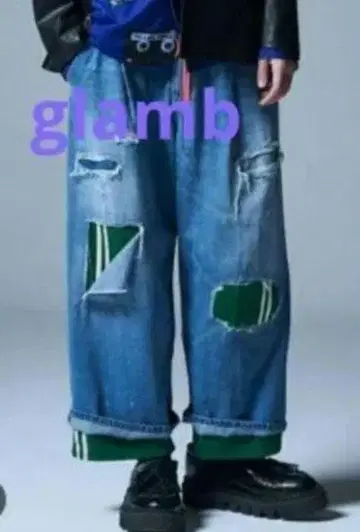 glamb/그램 저지 레이어드 데님