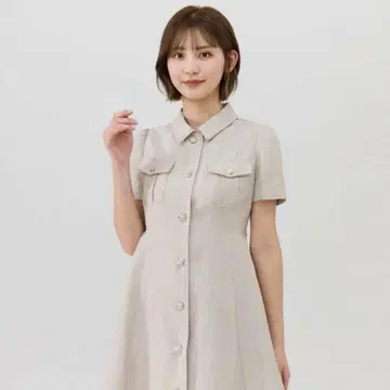 레이디 아젤 엠블럼 버튼 셔츠 원피스 REDYAZEL