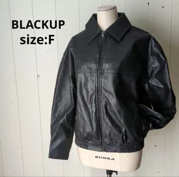 블랙업 BLACKUP 페이크 가죽 자켓 블랙 F
