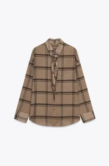 [ ZARA WOMAN COLLECTION ] 반다나풍 넥 체크 셔츠