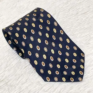 새상품급 스테파노 리치 넥타이 실크 올 패턴 블랙 이탈리아제