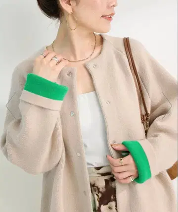 B.C STOCK 2층 스무스 니트 롱 가디건 베이지