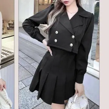 셰리미 Cherime 더블 버튼 자켓 셋업