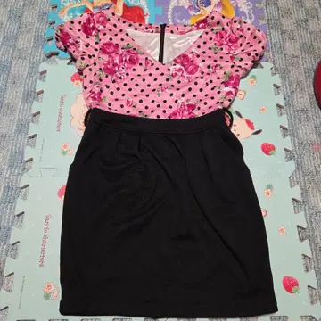 Sugar Gloss 꽃무늬 도트 미니 원피스 반팔