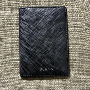 BEAMS 천연 가죽 카드 케이스 블랙