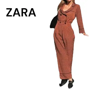 ZARA 체크 무늬 더블 브레스트 점프수트