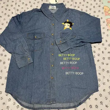 [레트로 레어] BETTY BOOP 베티짱 미사용 새상품 데님 셔츠