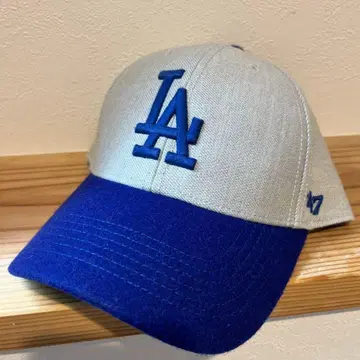 47 MVP LA 로고 자수 야구 모자 그레이 블루 오타니