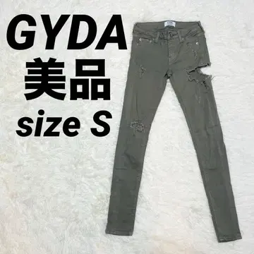 GYDA 제이다 스키니 데님 사이드 립드 스키니 데미지