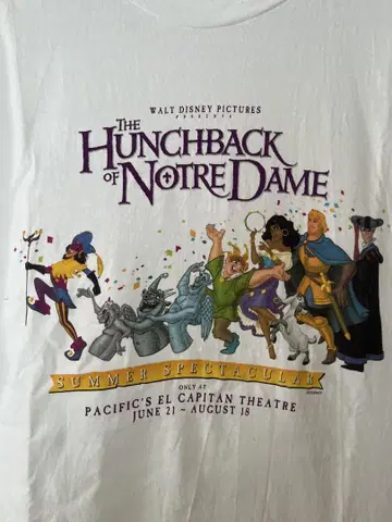 디즈니 빈티지 노트르담의 곱추 T셔츠 XL 사이즈 90s WDW