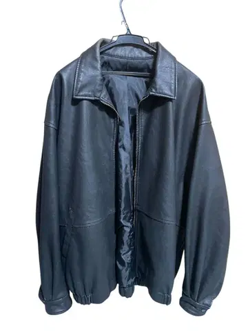 JUNRED 빈티지 워시 레더 루즈 블루종 L 사이즈