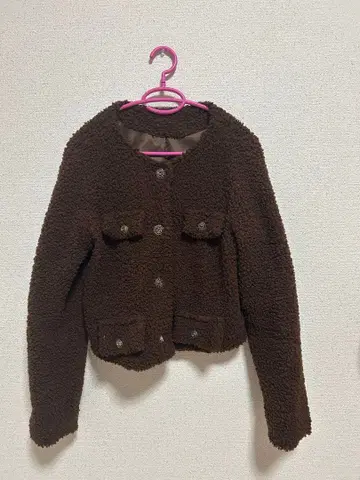 [ 새상품급 ] 보아 소재 브라운 자켓