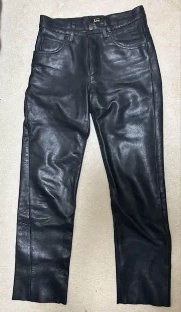리 라이더스 블랙 가죽 팬츠