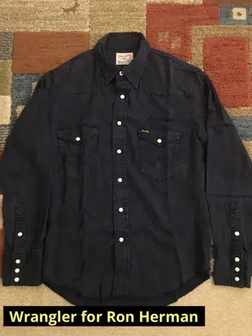 Wrangler for Ron Herman 네이비 그레이 웨스턴 셔츠